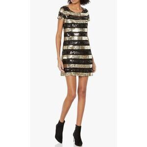 FRENCH CONNECTION Anni Sequins Striped Sheath Mini Dress